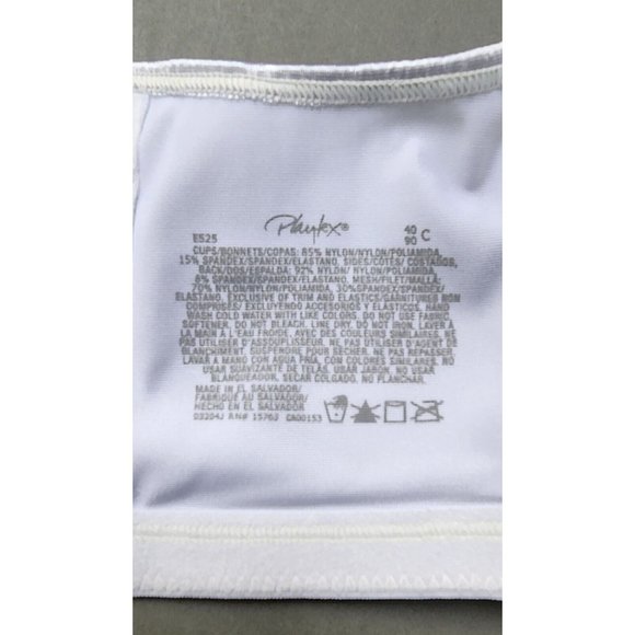 Playtex Bra 18 Hr Posture Boost 40 C Full Figure Front Close White E525 - Picture 10 of 10